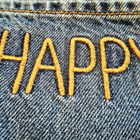 Womens "Highest Rise" Denim Embroidered Shorts - Picture 3 of 4